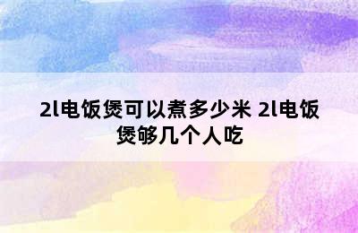 2l电饭煲可以煮多少米 2l电饭煲够几个人吃